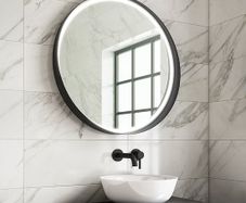 Black Round  LED Mirror 80