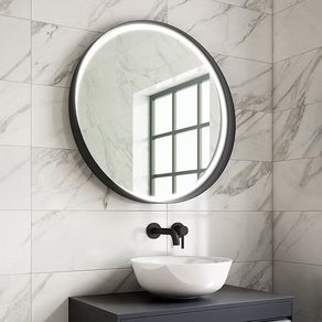 Black Round  LED Mirror 80