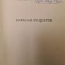 Marriage Etiquette. How To Arrange A Wedding By "best Man".  FIRST EDITION. Paperback In Good Condition. Image 6