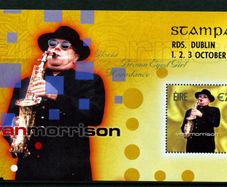 2004 Ireland Stampa Public Souvenir Van Morrison Commemorative Stamp Miniature Sheet Overprinted for Stampa Mint Never Hinged (MNH)