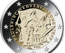 Germany 2 Euro Commemorative Coin 2024 - 175th Anniversary the St. Paul's Church Constitution . All 5 mints available (ADFGJ). Uncirculated.