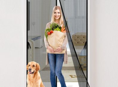 Magnetic Screen Door - Fit for Door Size:36 x 82 Inch, Screen Itself Size:38"x83", Hands Free Mesh Partition,Heavy Duty Curtain Keeps Bugs Out, Frame Hook & Loop, Pet and Kid Friendly