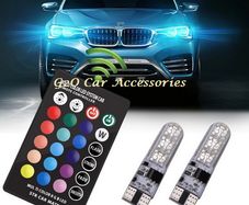 T10 W5W LED Car Bulb 2pcs RGB With Remote Control