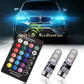 T10 W5W LED Car Bulb 2pcs RGB With Remote Control