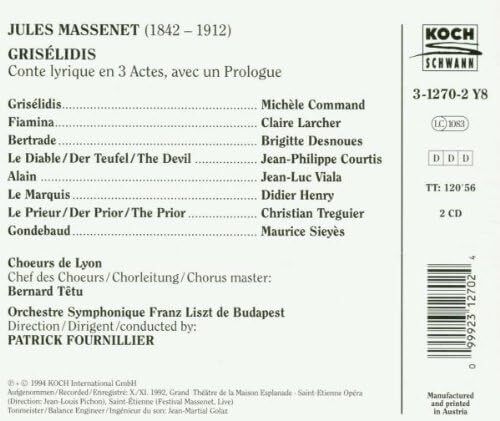 J. Massenet. Griselidis. 2 x CD Boxset. Free Postage!
