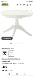 IKEA white round dining table