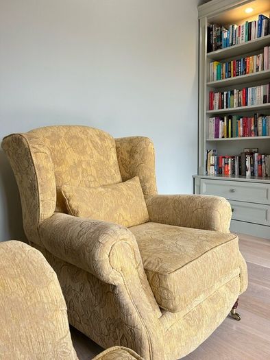 Traditional 2-Seater Sofa and Wingback Armchair