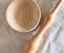 Wood Turned by Hand Supported Goddess Phang Reclaimed Irish Wood Fiber Craft Spindle with Spinning Handmade Craft Wood Bowl Made in Ireland
