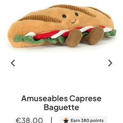 New JELLYCAT Amuseables Caprese Baguette