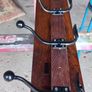 Oak and Iron Antique Coat Hang set of 4 hooks Original to go on the wall or back of door very solid Image 3