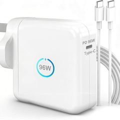 96W USB C Super Fast Charger Compatible with MacBook Pro Charger MacBook Air Charger For MacBook Pro MacBook Air 16 15 14 13 Inches Mac Laptop iPad Pro 11 Inches And All USB C Devices