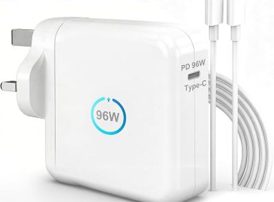 96W USB C Super Fast Charger Compatible with MacBook Pro Charger MacBook Air Charger For MacBook Pro MacBook Air 16 15 14 13 Inches Mac Laptop iPad Pro 11 Inches And All USB C Devices