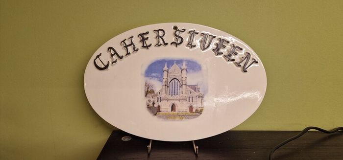 Hand crafted porcelain O Connell Memorial Church Cahersiveen Plaque made in Cahersiveen