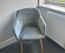 Velvet Chair, Grey (Excellent Condition)