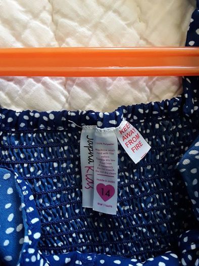 Navy Blue polka dot jumpsuit 12-13yr with pockets