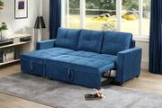Blue Velvet Corner Sofa Bed with Storage - Free Delivery Ireland