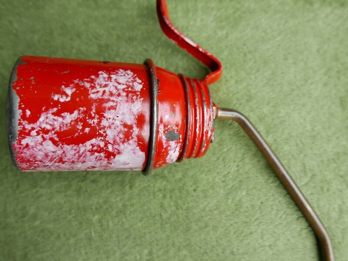 Vintage Red Oil Can, Pump