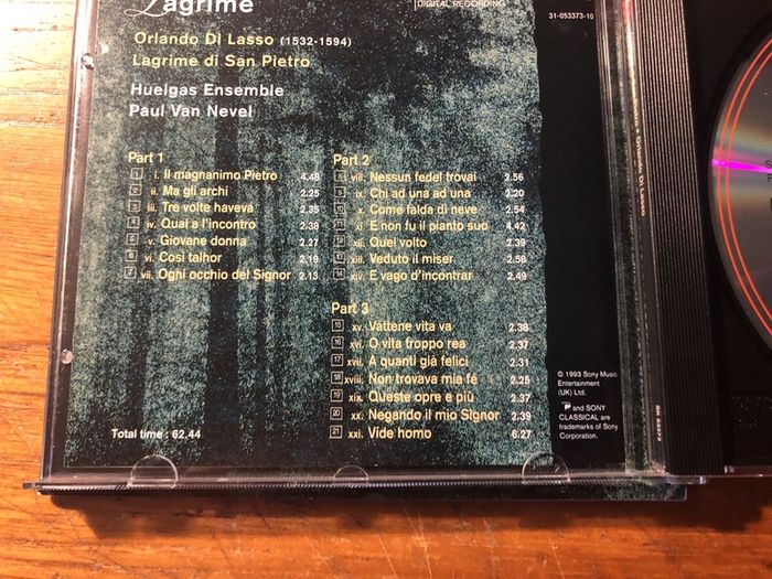 Lagrime - Orlando Di Lasso