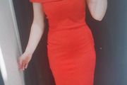 Off shoulder orange Zara Dress
