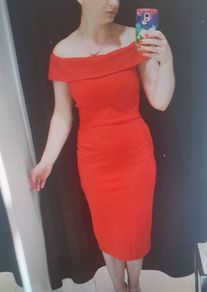 Off shoulder orange Zara Dress