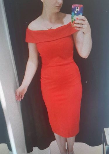 Off shoulder orange Zara Dress