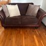 Brown Leather & Fabric 3-Seater Sofa Image 4