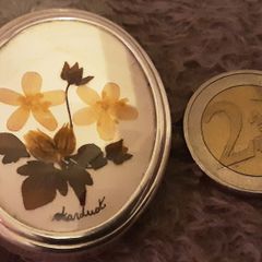 white metal brooch