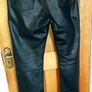 Mens Biker Leather Jeans Image 5