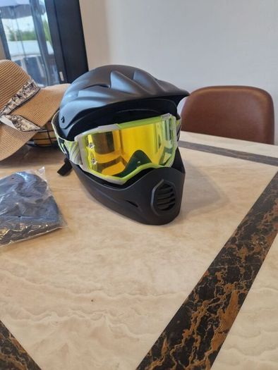 Safety helmet and goggles