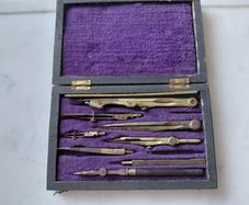 Antique French compass original case