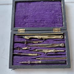 Antique French compass original case