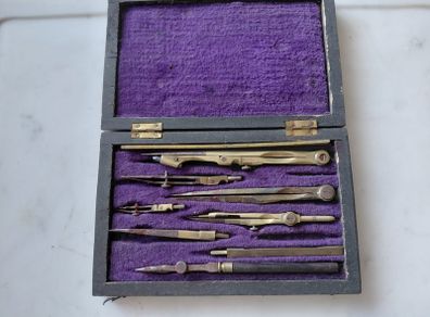 Antique French compass original case