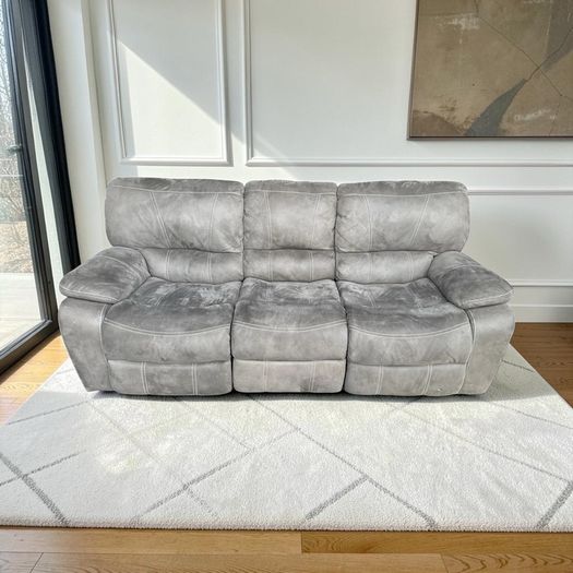 Grey 3 seater recliner sofa.