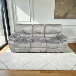 Grey 3 seater recliner sofa.
