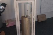 new cream lantern with candle