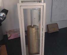 new cream lantern with candle
