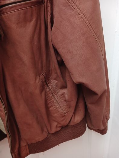 Vintage leather bomber jacket