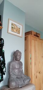 Lovely extra  large buddha size in photo some slight damage to shoulder and  base see photo