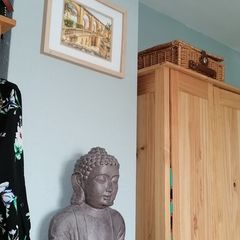 Lovely extra  large buddha size in photo some slight damage to shoulder and  base see photo