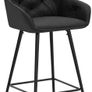 Bar Stools Set of 2 Grey Velvet Upholstered Kitchen Counter Stools with Armrest,Metal Legs and Footrest, 65cm Seat Height Pub Breakfast Chairs for Home Dining Island Easy Assembly Image 7