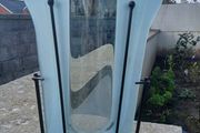 Mid Century Glass Vase/Metal Frame