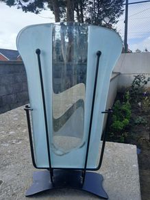 Mid Century Glass Vase/Metal Frame