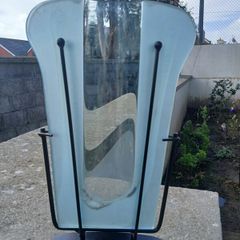 Mid Century Glass Vase/Metal Frame
