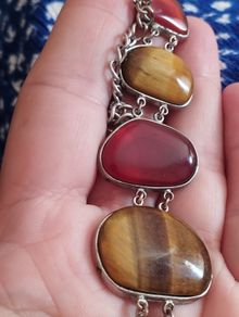 A vintage bracelet featuring natural stone accents.