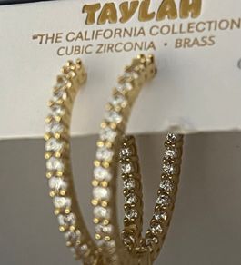 Cubic Zirconia Hoop Earrings