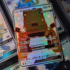 Stakataka GX ! Full Art ! Shiny Ultra Rare ! from Hidden Fates Set ! 2019 ! Pokemon Card !