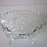 Vintage Sawtooth Rim and 4 Footed Glass Oval  Bowl Image 8