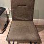 Hardwood dining table with 6 faux suede chairs Image 4