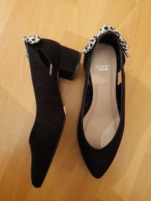 Wide fit  low heel black shoes