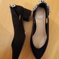 Wide fit  low heel black shoes